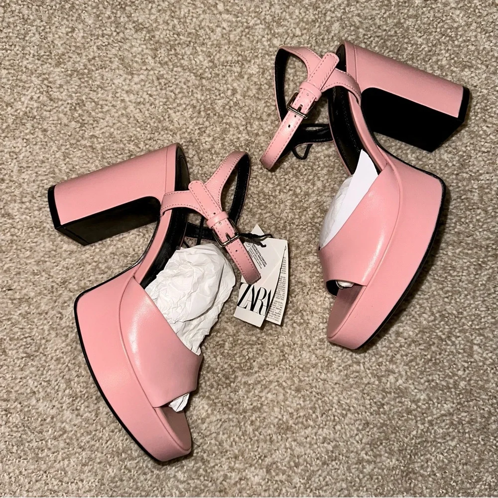 Zara leather platform
